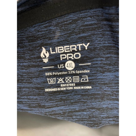 Liberty Pro Mens Size 4XL Blue Short Sleeve Crew Neck Polyester Blend T-Shirt - Picture 4 of 9